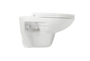 WC suspendu monobloc sans bride aux normes européennes avec chasse double et siphon en P en céramique pour lavabo et salle de bain - Product Image 3
