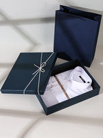 Boîte d'emballage de vêtements de luxe en noir mat avec logo personnalisé pour les vêtements