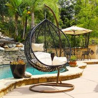 Silla Colgante de Ratán Tipo Huevo para Patio con Soporte de Metal para Interior y Exterior de Fabricante de Muebles