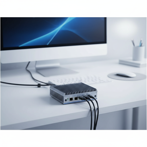 Vente directe usine – Mini PC industriel portable sans ventilateur avec double LAN intégré pour rail DIN, YKRGKJ002, double COM et double LAN, idéal pour - Product Image 1