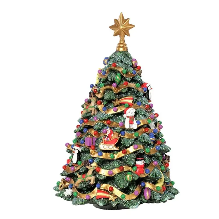 ceramic The San Francisco Music Box Company Jingle Bell Rotating Christmas Tree Figurine