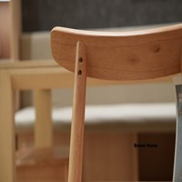 Chaise de salle à manger en bois massif sans accoudoirs, style rustique populaire, avec coussin, pour restaurant, maison, appartement, villa - Vente en gros