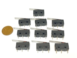 Interrupteur de fin de course miniature en plastique de remplacement Omron série SS-<span class=keywords><strong>5</strong></span>, <span class=keywords><strong>micro</strong></span>-interrupteur à 3 broches avec levier articulé long et droit - Product Image 1