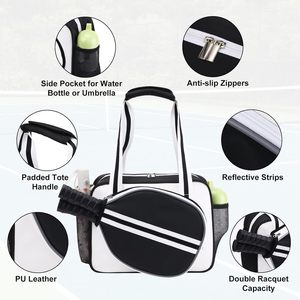 Custom Pickleball Tote Gym <b>Bag</b> Racquet Paddle Water <b>Bottle</b> Holder Small Hand Size Pickleball Racquet Paddle Holder Included - Product Image 5