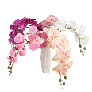 Orchidées Phalaenopsis artificielles 3D imprimées transfrontalières à 9 têtes, fleurs réalistes en soie pour la décoration de la maison et de mariage - Product Image 1