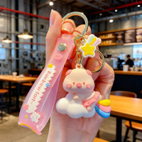 Porte-clés en PVC créatif motif cochon arc-en-ciel, pendentif mignon, breloque de sac pour couple, jouet pour enfants, cadeau, vente chaude