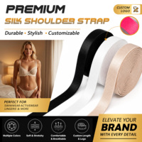 Bande élastique en nylon satiné brillant pour bretelles, haute élasticité, douce pour la peau, avec logo personnalisé, pour soutien-gorge, lingerie et sous-vêtements