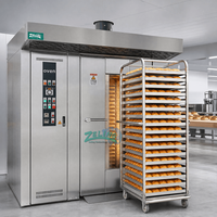 Four rotatif industriel à 32 plateaux, four à pain commercial au diesel, au gaz ou électrique pour boulangerie, usine alimentaire