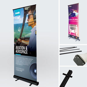 Hochstabiles Eisenrahmen 85x200 Tragbares Schwarzes Roll-Up Banner-Displaysystem für Werbung und <span class=keywords><strong>Promotion</strong></span> - Product Image 2