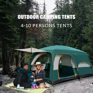 Extérieur 8-12 personnes Deux chambres Étanche 8-10 personnes léger portable camping en plein air deux chambres tente <span class=keywords><strong>de</strong></span> <span class=keywords><strong>village</strong></span> familial - Product Image 6