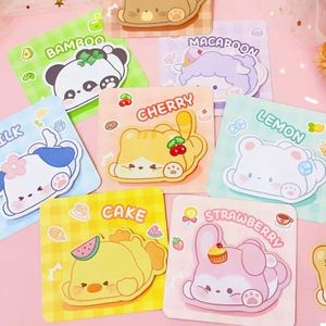 กระดาษโน้ตแบบมีกาวในตัวลายการ์ตูนสัตว์น่ารักธีมอาหาร ดีไซน์หลากหลาย สีสันสดใส ใช้งานได้สะดวก เหมาะสำหรับสำนักงานและโรงเรียน - Product Image 1