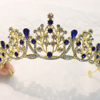 Diadème multicolore en strass, couronne en alliage robuste avec sertissage à griffes, accessoire de coiffure pour concours de beauté et compétitions scéniques, Tiaras De Cabelo