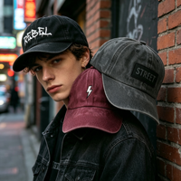 Gorra de Béisbol Deportiva Unisex de 6 Paneles, Estilo Vintage, de Algodón Lavado, con Visera Curva y Logotipo Bordado Desgastado, Venta al Por Mayor