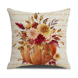 Vente en gros de potiron d'automne impression numérique housse de <span class=keywords><strong>coussin</strong></span> en tissu fleur Design Happy Harvest peinture housse de <span class=keywords><strong>coussin</strong></span> jeter taie d'oreiller - Product Image 6