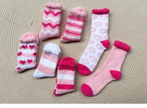 <strong>Wholesale</strong> Autumn Winter Warm Fluffy Coral Fleece Floor <strong>Socks</strong> - Heart Pattern Home Sleep <strong>Socks</strong> - Product Image 2