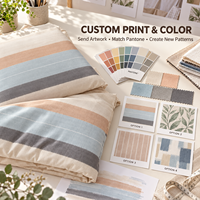Ensemble de linge de lit 100 % coton personnalisé OEM ODM, housse de couette, drap plat, taie d'oreiller pour dortoir étudiant, vente en gros
