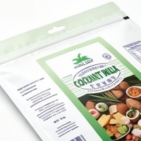 Sachet Doypack pour poudre de lait de coco, anti-fuite, qualité alimentaire, avec fermeture éclair, thermoscellable et refermable