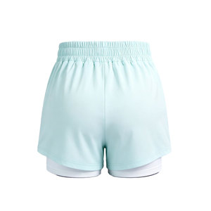 Shorts <span class=keywords><strong>de</strong></span> course pour femmes POD vert menthe 2-en-1 avec doublure intérieure <span class=keywords><strong>de</strong></span> <span class=keywords><strong>compression</strong></span> couleur unie, cordon <span class=keywords><strong>de</strong></span> serrage, logo personnalisé, bas <span class=keywords><strong>de</strong></span> sport pour <span class=keywords><strong>femme</strong></span> - Product Image 4