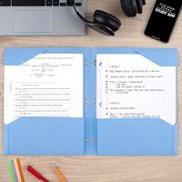 Porte-documents personnalisé à 2 poches, porte-documents en plastique avec onglets fixes, compatible avec un classeur à 3 anneaux