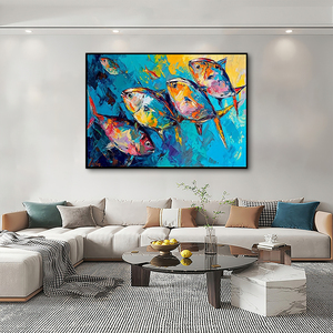 Animal encantador Graffiti Art Bream Fish pintura al óleo lienzo pared arte carteles impresiones decoración del hogar para sala de estar y dormitorio de niños - Product Image 4