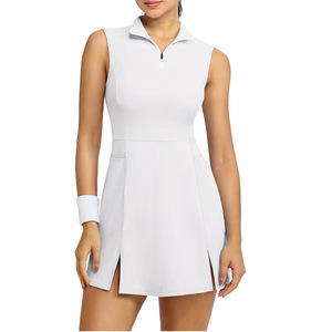 Gaun tenis atletik setengah ritsleting gaun tenis kustom ukuran Plus A-Line pakaian aktif kebugaran anak perempuan setengah ritsleting Set gaun tenis - Product Image 4