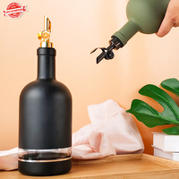 Bouteille de Boisson en Verre Noir Mat, Transparent ou Couleur Personnalisée, Bouteille de Vodka, Gin ou Huile d'Olive Vide avec Bouchon en Liège