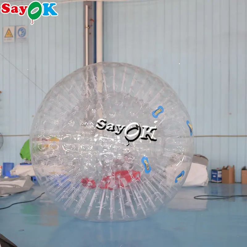 2.5m/8ft巨大なtpuバブルバンパーゾービングローリングボールインフレータブルボディゾービングボール子供用