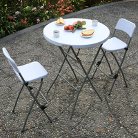Table de bar à café moderne blanche en plastique durable, pliable et empilable, portable pour banquets, repas, mariages, événements extérieurs, usines et espaces de vie