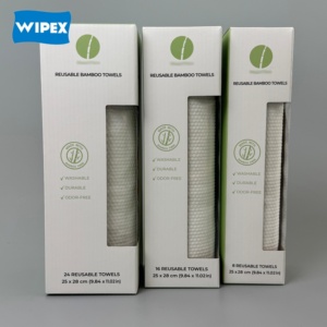 Rollo de Paños Reutilizables WIPEX de Fibra de Bambú, Paños Multiusos Absorbentes de Aceite, Paño de Limpieza Orgánico de Bambú para Cocina - Product Image 1