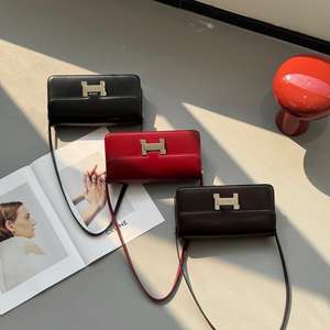 Bolso de Mano Mini de Cuero Patentado Estilo <span class=keywords><strong>Hollywood</strong></span> Glamour Vintage 2025, 11.5x22x7 cm, Bolso de Hombro con Cadena para Mujer, Bolso de Mano de Lujo para Fiesta de Noche - Product Image 1