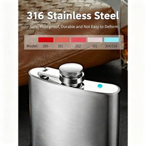 Rò rỉ bằng chứng khắc Flask Whisky Flask thép không gỉ Pocket Hip Flask cho rượu - Product Image 4