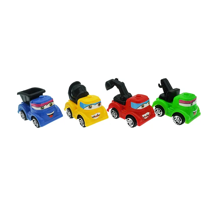 شاحنة محل تعبيرات بلاستيكية, لعبة سحب للخلف ، ألعاب من 4 نماذج مختلطة للأطفال