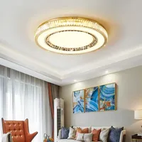 Éclairage Salon Chambre Moderne Lumière Led Luxe Rond Encastré K9 Cristal Plafonnier