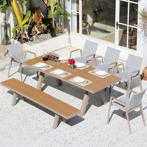 Juego de muebles de patio y jardín al aire libre Sofá y mesa de aluminio de gran tamaño para hotel y parque para disfrute al aire libre - Product Image 4