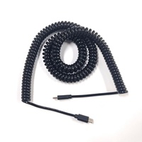 Cable de Extensión Retráctil en Espiral USB Tipo C Macho a Macho con Revestimiento de Goma para Uso Industrial