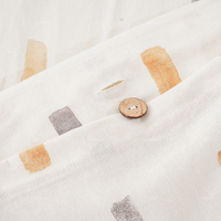 Luxe 100% coton mélange lit housse de couette lin lavé imprimé personnalisé gris Geo taies d'oreiller 3 pièces maison literie décor