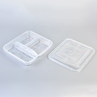 Boîte à lunch bento en PP de qualité alimentaire, micro-ondable, 3 compartiments, rectangulaire, en plastique, pour plats à emporter, repas rapides