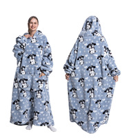 2024 nouveau 100% Polyester personnalisé dessin animé conception portable couverture en peluche surdimensionné couverture à capuche pour adulte grand surdimensionné