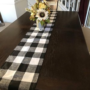 LY-Classic Vichy Serviette de Table <span class=keywords><strong>Beige</strong></span> Blanc Grille Damier Fait à la main en <span class=keywords><strong>Lin</strong></span> Lavé <span class=keywords><strong>Nappe</strong></span> de Dîner de Ferme - Product Image 3