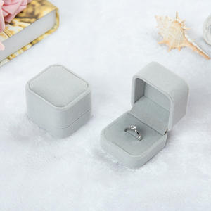 Velvet Ring <b>Box</b> Square 5x5x3 <b>Red</b> Jewelry Storage Case For Engagement Wedding Gifts - Product Image 4