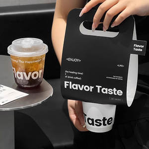 Gobelet à emporter personnalisé de luxe jetable pour bubble tea, café, boissons, avec poignée - Product Image 5