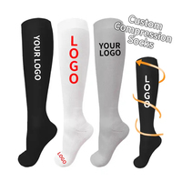 Logo personnalisé 20-30 Mmhg bambou hommes unisexe bas athlétique sport course chaussettes de compression