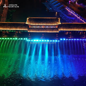 Tirai air terjun Digital baja tahan karat besar, air mancur tirai musim gugur grafis ringan Led - Product Image 1