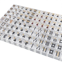 Jeu de Mahjong complet en acrylique translucide de 160 tuiles, gravure classique chinoise/anglaise, portable, pour 3-4 joueurs, jeu de table