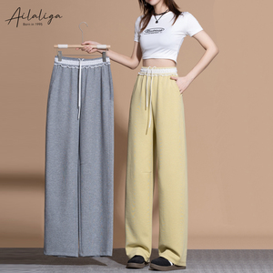 <span class=keywords><strong>Pantaloni</strong></span> a Gamba Larga Curvi Personalizzati OEM <span class=keywords><strong>con</strong></span> <span class=keywords><strong>Elastico</strong></span> <span class=keywords><strong>in</strong></span> <span class=keywords><strong>Vita</strong></span>, Cordoncino <span class=keywords><strong>in</strong></span> Pizzo, <span class=keywords><strong>Pantaloni</strong></span> Casual da Donna - Product Image 1