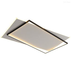 Plafonnier LED moderne minimaliste nordique ultra-fin en plastique ABS avec télécommande, luminaire suspendu carré intelligent pour la maison, à intensité variable - Product Image 5