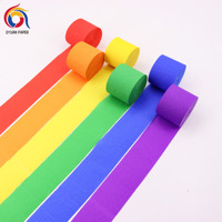 Guirlandes en papier crépon biodégradable de couleurs arc-en-ciel, fabriquées à la machine, pour décorations de fête d'Halloween, mariage, baby shower, cérémonie
