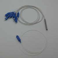 Divisor PLC de Fibra Óptica 1*4 SC/APC/FC/LC G657A, Tubo de Acero Mini de 0.9mm, 2/4/8 Vías, FTTH, Redes 4G, 1260-1650nm, 10.7dB de Inserción