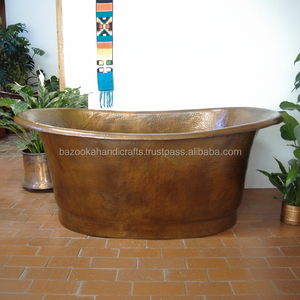 Bañera de baño de cobre, bañera de baño antigua, bañera de baño independiente para bebés, - Product Image 1
