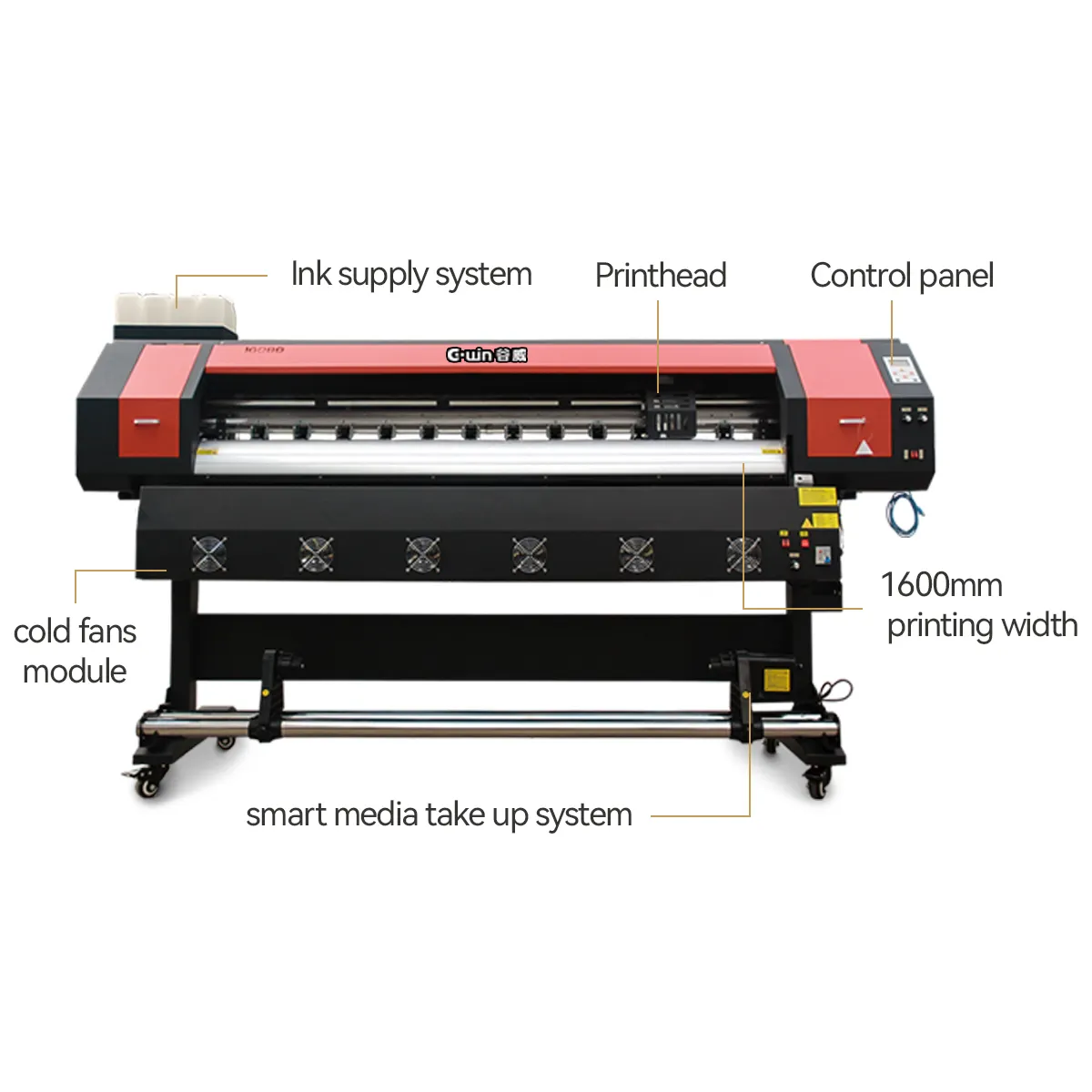 1.8m 6 feet single head XP600 printhead Large format printer for Eco solvent banner printing